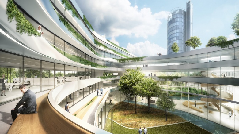 Visualisierung der neuen Konzernzentrale; HOCHTIEF; Copyright : © sop-architekten