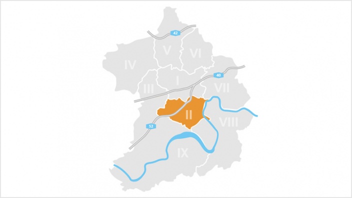 Bezirk II: Rüttenscheid, Bergerhausen, Rellinghausen und Stadtwald